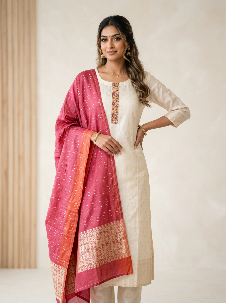 Ivory & Rose Bandhani Suit Set