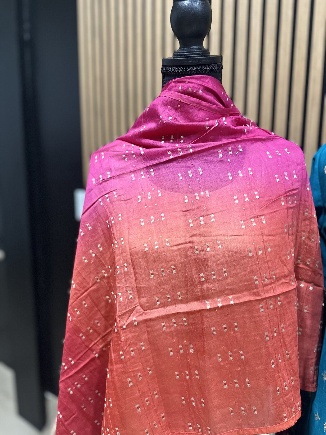Rose & Coral Bandhani Dupatta